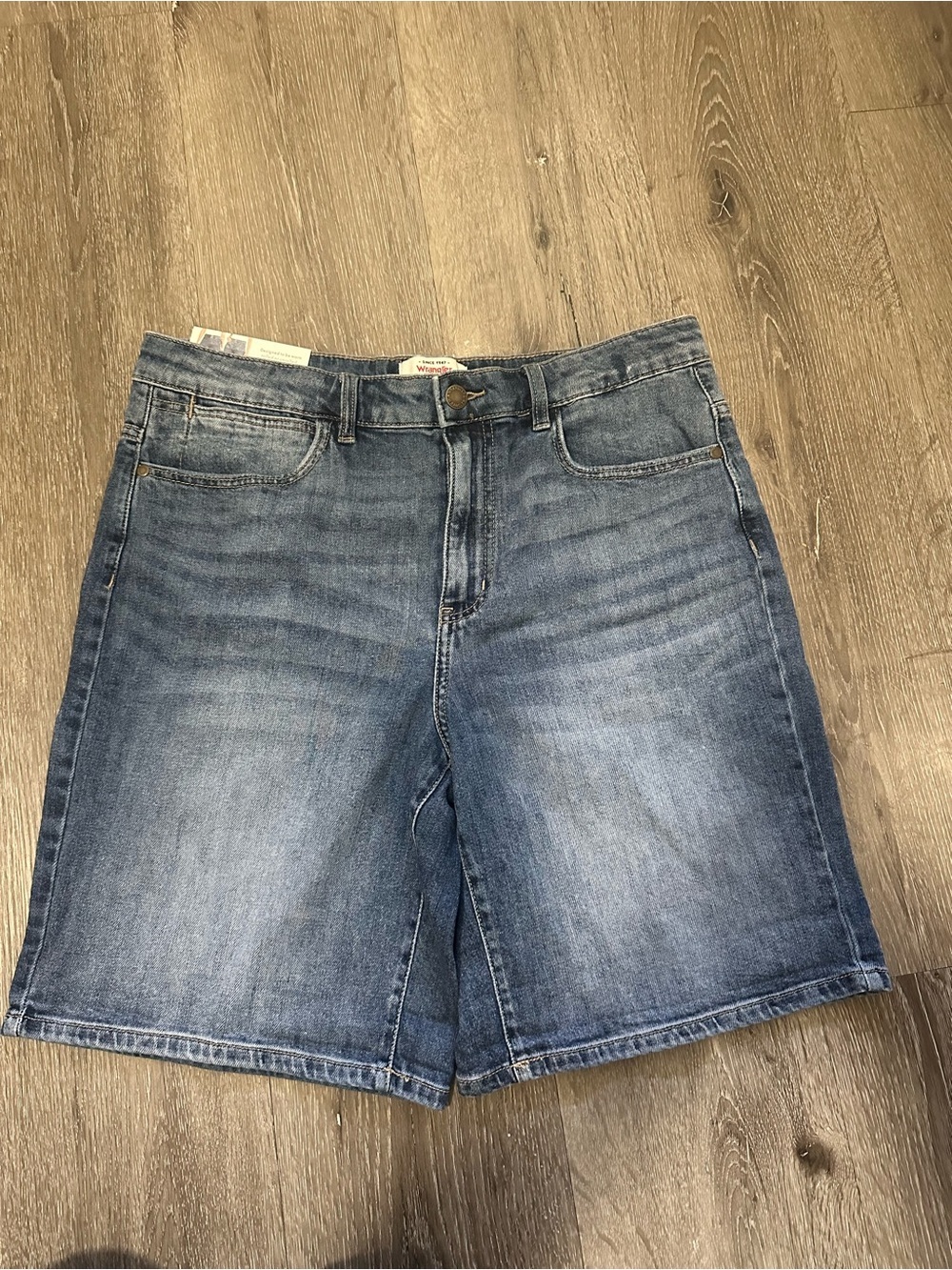Wrangler Light and Dark Blue Two-Tone Denim Shorts